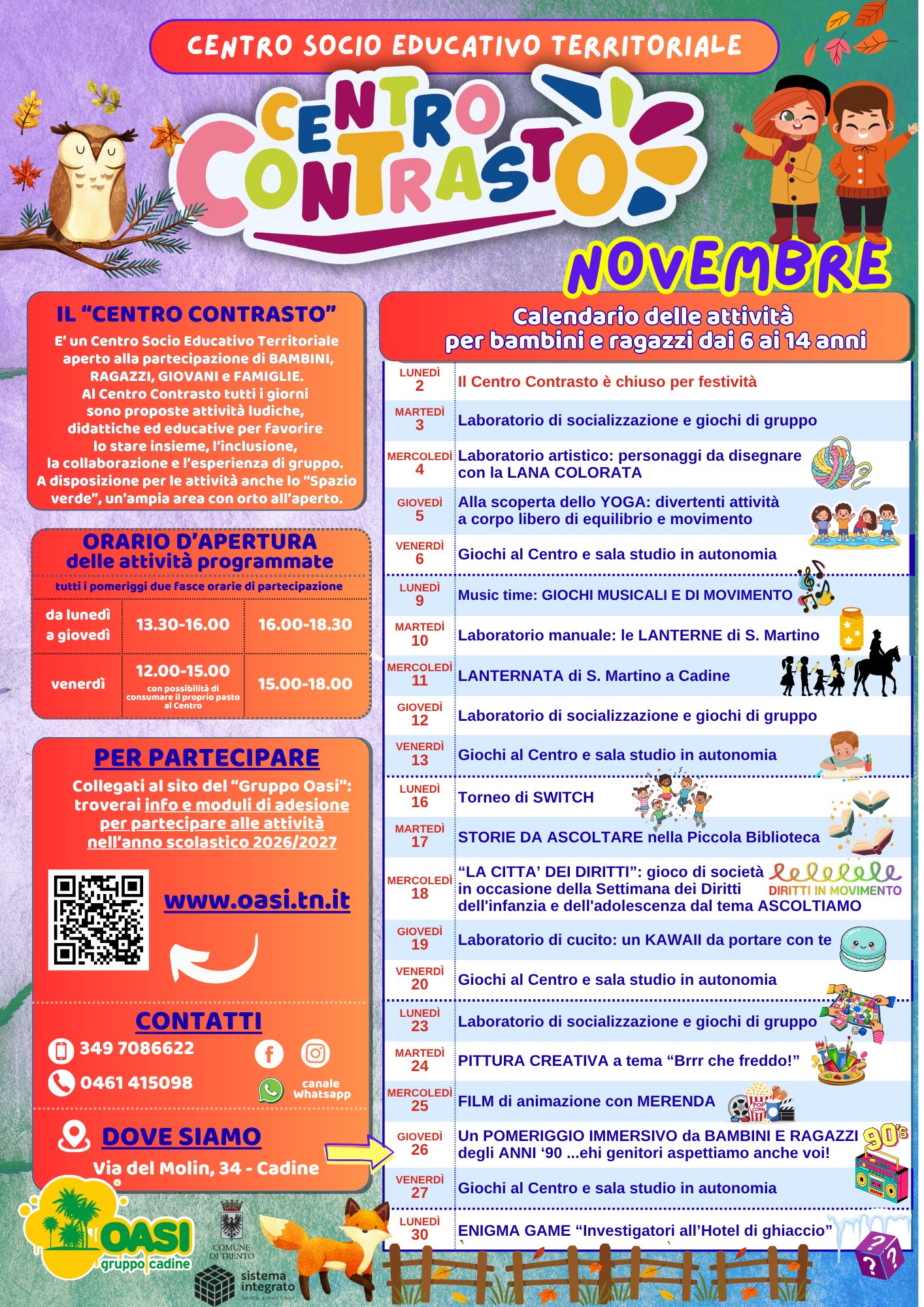 Calendario di novembre 2026 del Centro Contrasto